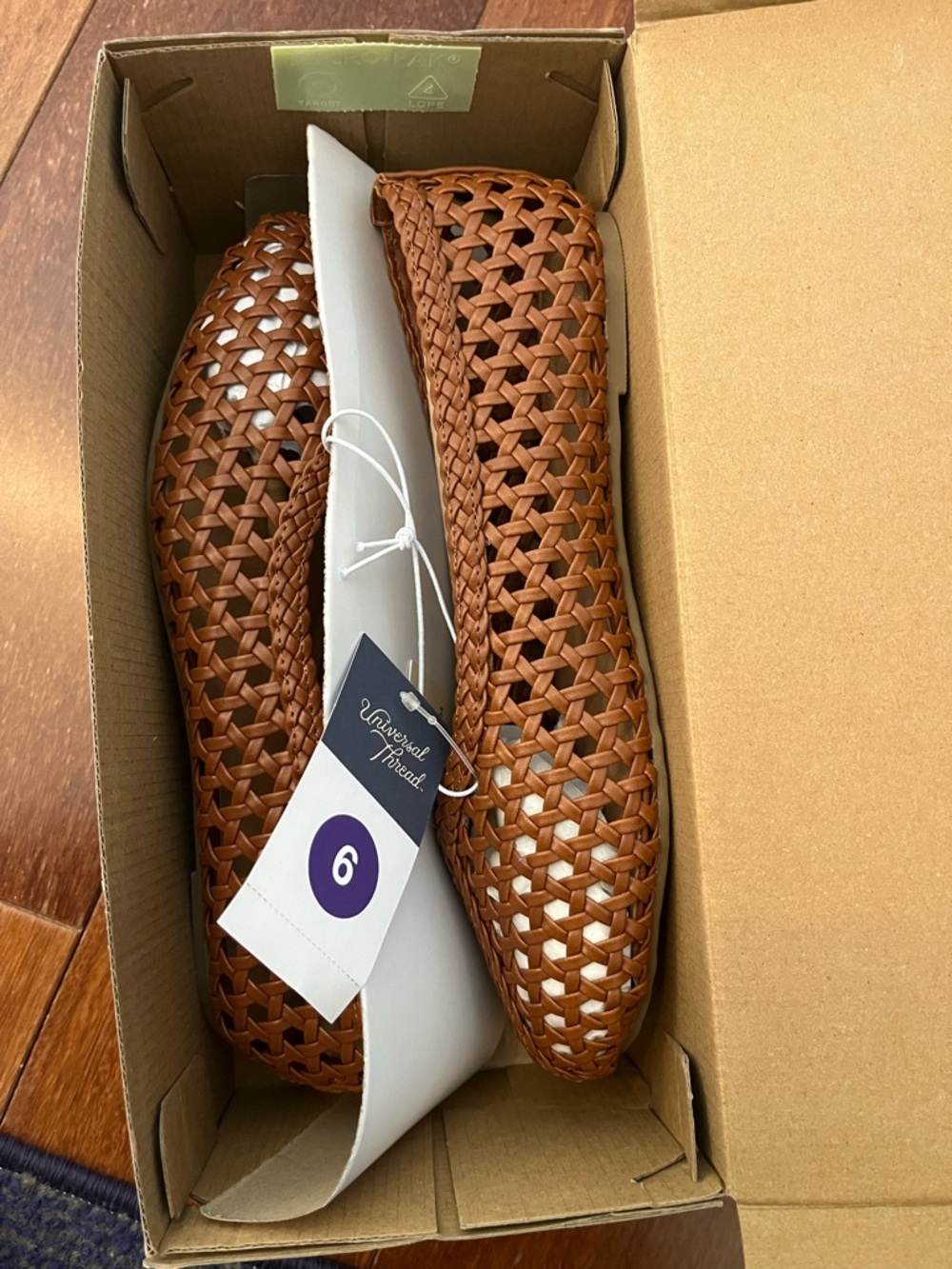 Universal Thread Brown Woven Leather Ballet Flats - Picture 4 of 9